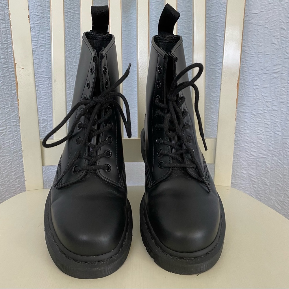 Dr Marten Smooth 1460 Mono Boots Black Combat Boots - Picture 3 of 15